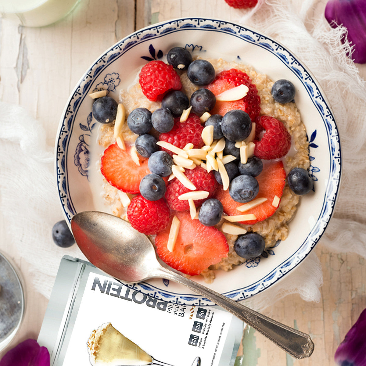 Healthy and Low Carb Protein Vanilla Overnight Oats Protein Shake – Protein Milkshake