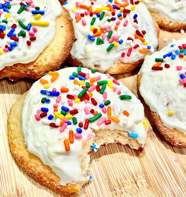 Keto Friendly Frosted Cupcake Batter Sugar Cookies