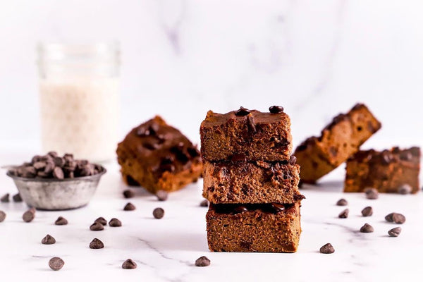 Low Carb Chocolate Pumpkin Protein Brownie Bars