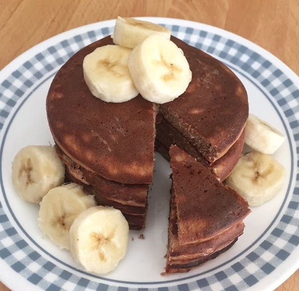 Chocolate Banana Protein Pancakes
